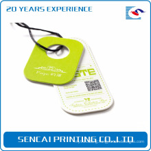 SenCai green grass color round tag with black plastic handle
